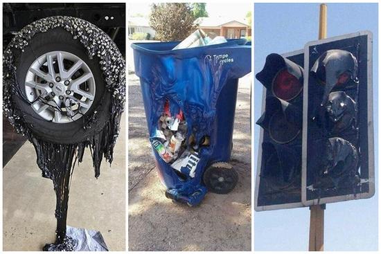 Chùm ảnh nắng nóng tan chảy cả nhựa đường khiến người xem rùng mình