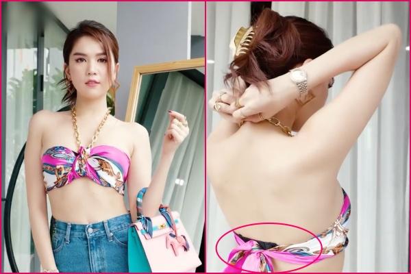 Ngọc Trinh mặc váy nữ sinh ngắn đến độ lộ hàng kém sang-7