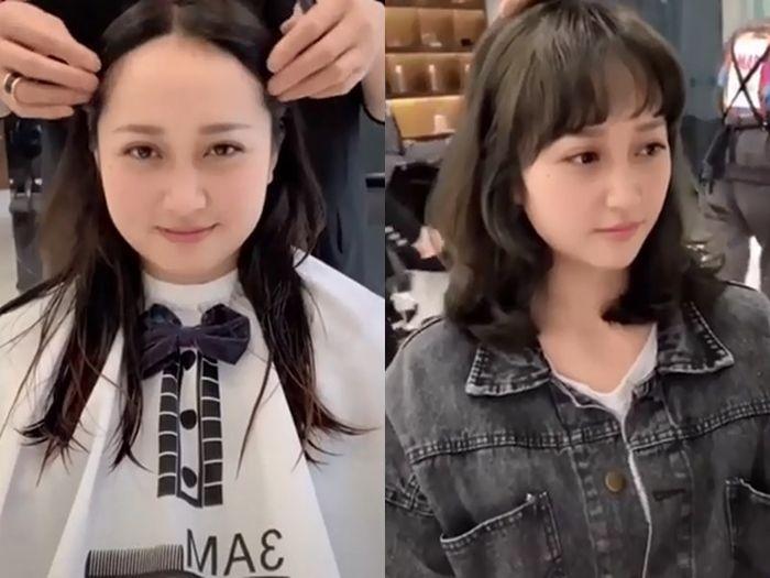 Chỉ cần thay đổi tóc mái, làm xoăn nhẹ chút thôi là cô nàng này đã lập tức biến thành hot girl.