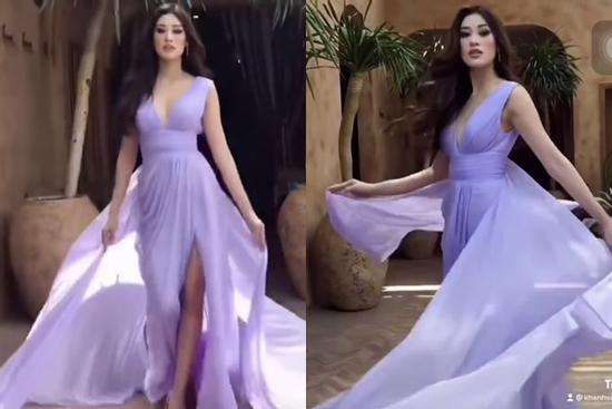 Khánh Vân catwalk 'bung lụa' mừng sắp hoàn thành thời gian cách ly?