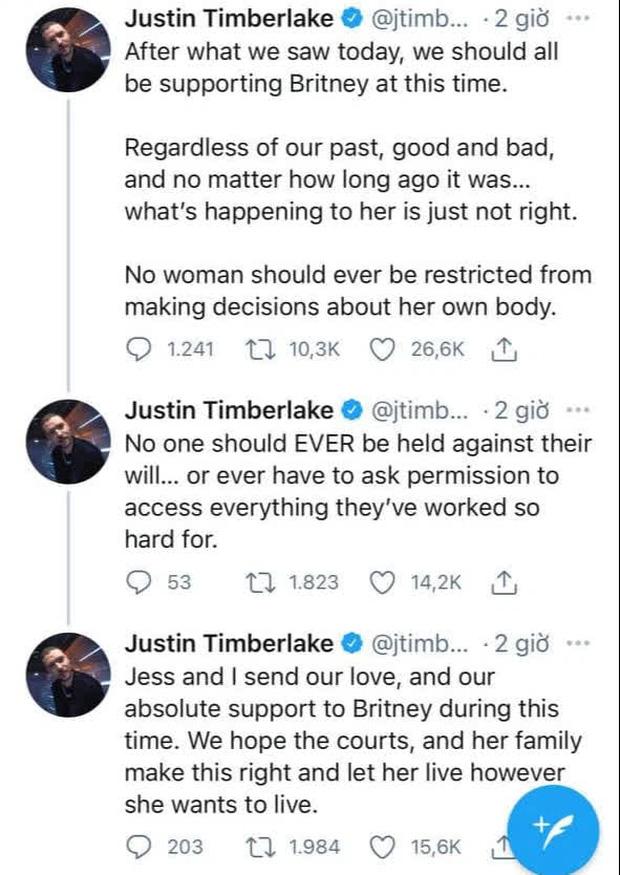 Justin Timberlake thống thiết kêu gọi ủng hộ Britney Spears, fans mỉa mai tắt văn đi-1