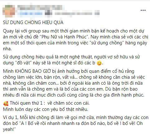 Vợ chia sẻ bí kíp dùng chồng hiệu quả, chị em dành cơn mưa tán thưởng-2