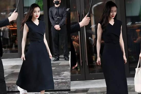 Angelababy mặc váy sang chảnh là vậy nhưng lại đi... dép lê