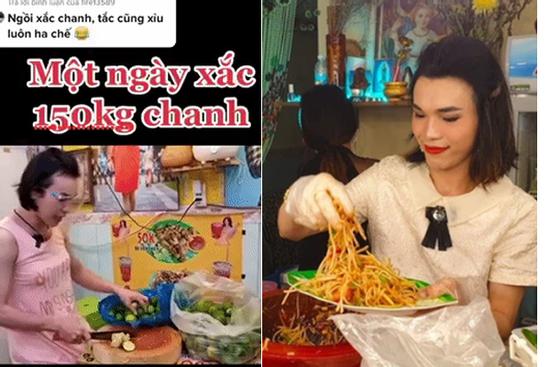 Nhìn 'Thánh gỏi' Ty Thy bổ chanh mà ai nấy hoa mắt chóng mặt