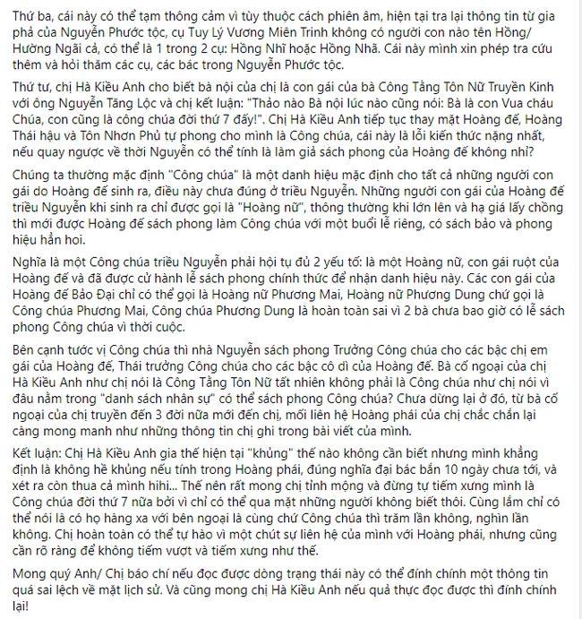 Hậu duệ nhà Nguyễn xin Hoa hậu Hà Kiều Anh cẩn trọng với lịch sử-3