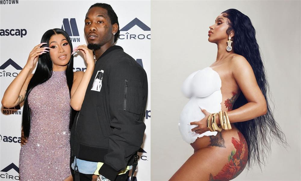 Rapper Cardi B khỏa thân chụp ảnh bầu lần hai-5