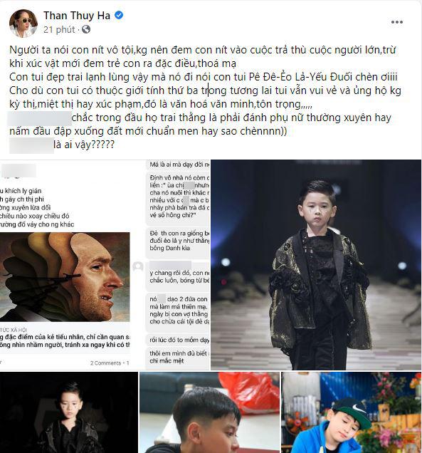 Thân Thúy Hà phẫn nộ khi bị nói là đẻ dạo, con trai thì bê đê ẻo lả-1