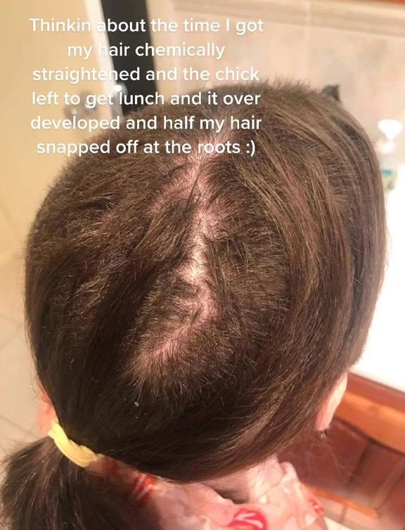 Cô gái rụng nửa bộ tóc vì đang duỗi ép dở mà thợ bận ăn trưa-3