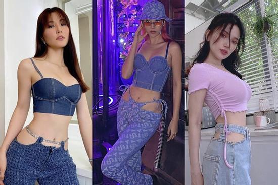 Mỹ nhân Việt khoe vòng eo lý tưởng với mốt quần jeans khoét hông