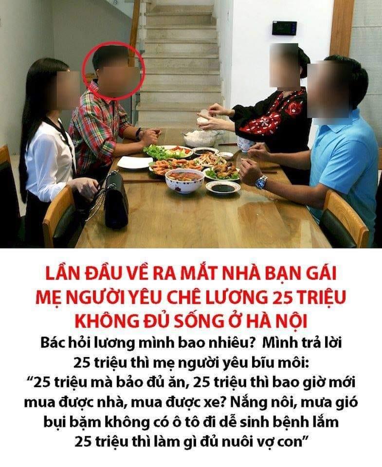 Rể tương lai lương 25 triệu về ra mắt vẫn bị mẹ người yêu bĩu môi dài-1