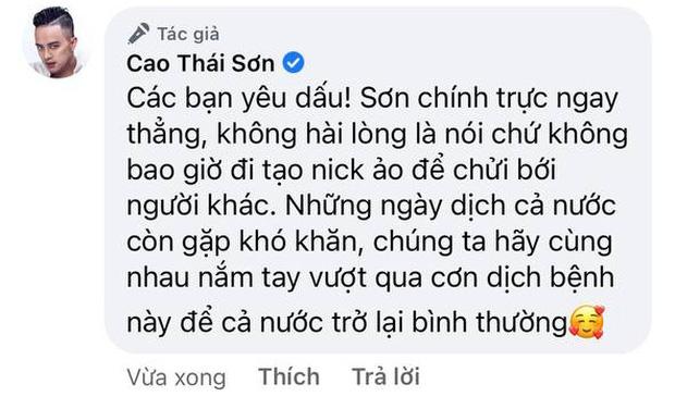 Cao Thái Sơn gọi antifan là động vật, phủ nhận lập nick ảo cạnh khóe ai kia-4