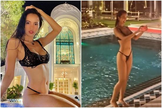 Vũ Ngọc Anh mặc bikini sexy tại dinh thự Vũ Khắc Tiệp liền bị so với Ngọc Trinh