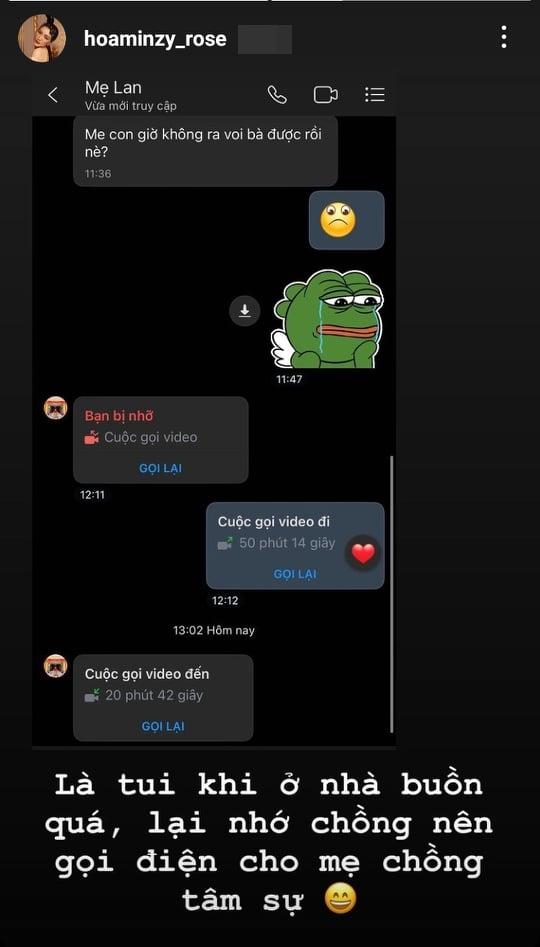 Tin nhắn hé lộ mối quan hệ Hòa Minzy và mẹ chồng đại gia-1