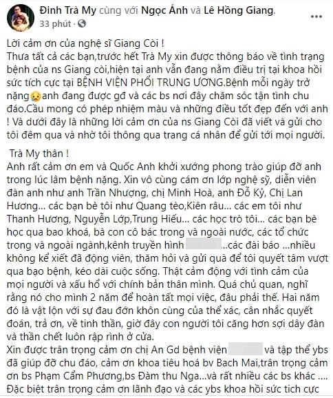 Giang Còi nói về bệnh tình: Thần chết luôn rập rình ở cửa-3
