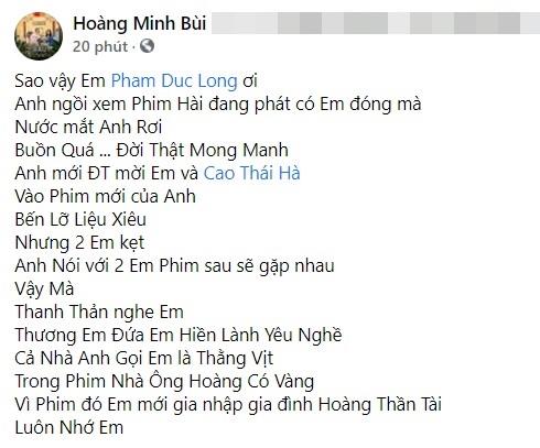 Dàn sao Việt bàng hoàng khi Đức Long qua đời-8