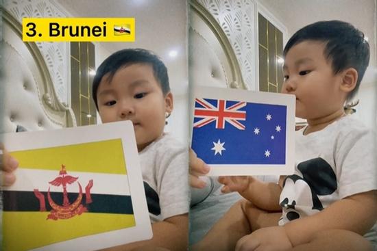 Con trai Hòa Minzy nhận diện 19 quốc kỳ, dân mạng đồng loạt vỗ tay