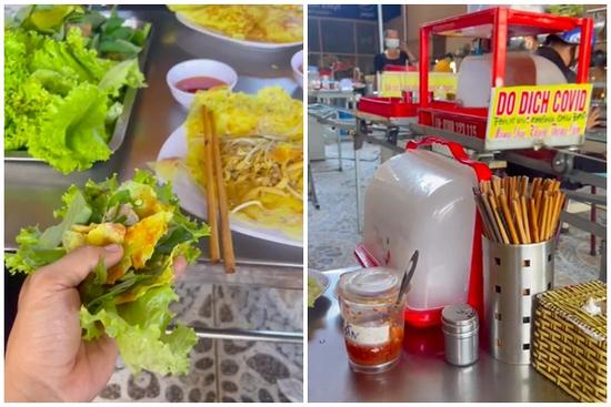 Thích nghi với mùa dịch, một tiệm bánh xèo nghĩ ra cách phục vụ khách 'có 102'