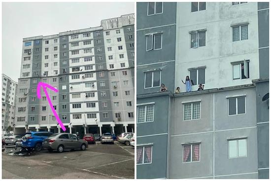 Nhóm 5 người phụ nữ trèo lên tầng 6 tòa nhà tụ tập bị áp giải ngay về đồn