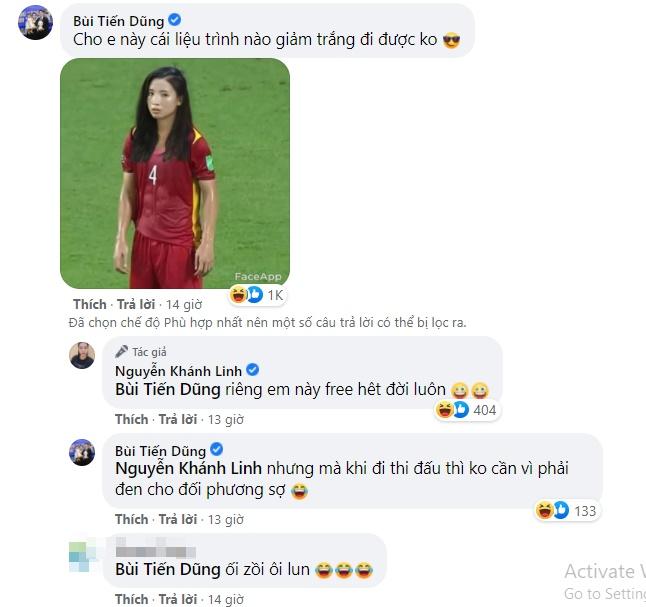 Khánh Linh cởi đồ quảng cáo mỹ phẩm tắm trắng, Tiến Dũng thả comment ủng hộ-3