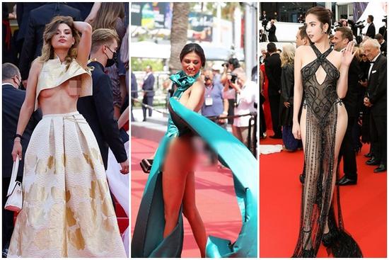 'Tái mào' vì váy áo phản cảm nhất Cannes, Ngọc Trinh đứng top 1