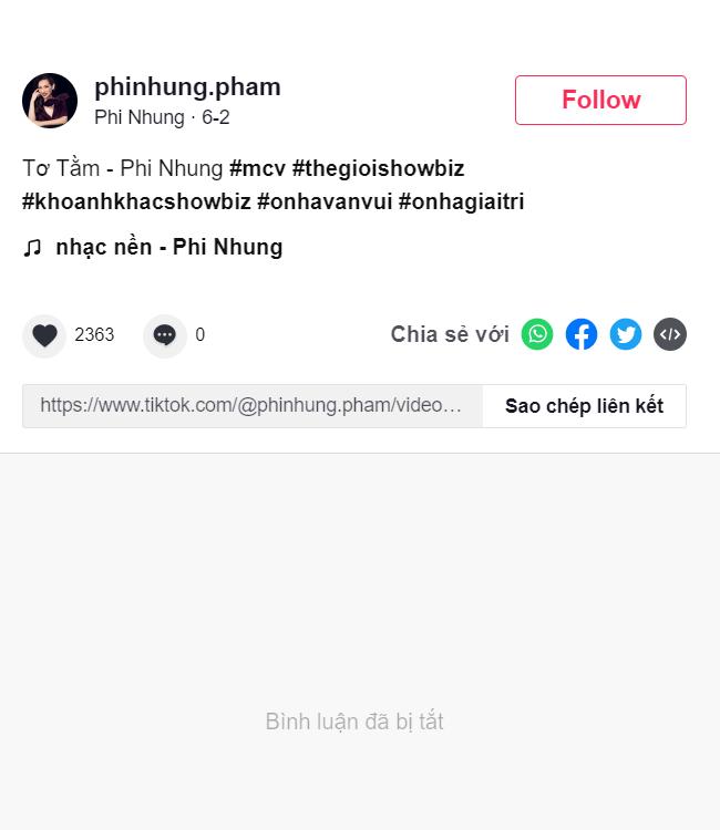 Phi Nhung nhanh như chớp khóa bình luận trên kênh TikTok-2