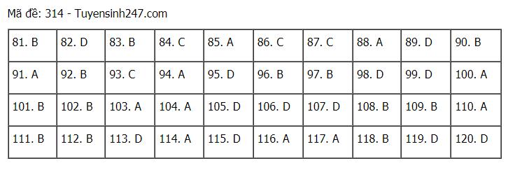 Đáp án chuẩn các môn Khoa Học Xã Hội kỳ thi THPT Quốc gia 2021-55