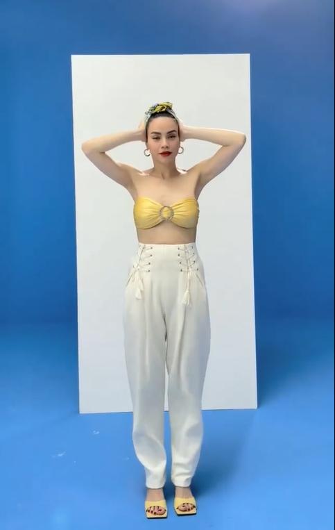 Hồ Ngọc Hà lộ body hình chữ nhật khi đu trend phẩy khăn biến hình-2