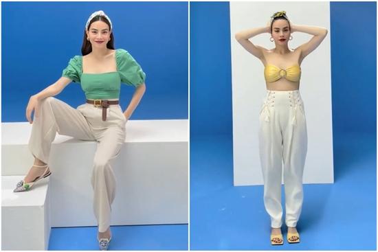 Hồ Ngọc Hà lộ body hình chữ nhật khi đu trend phẩy khăn biến hình