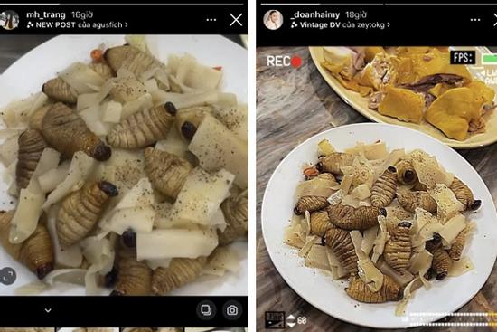 Doãn Hải My và bạn gái Hà Đức Chinh cùng check-in một món ăn lạ