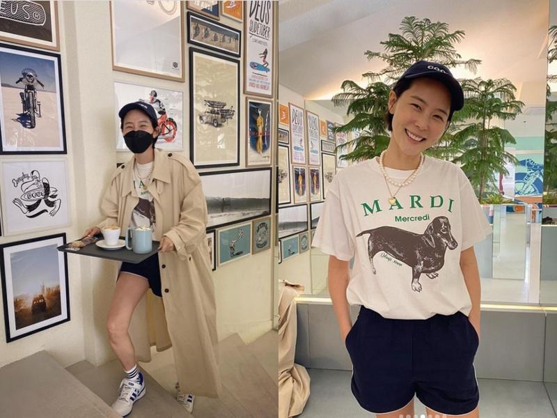 1.001 cách mix&match áo phông siêu trend của mỹ nhân Hàn-3