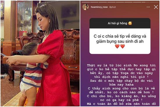Hòa Minzy về dáng 'thần tốc' sau sinh là nhờ hoàn toàn vào bé Bo