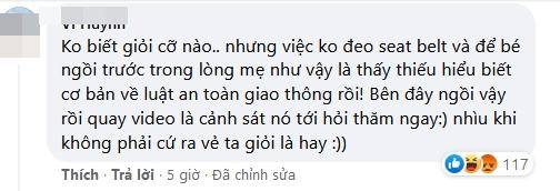 Vợ Lê Dương Bảo Lâm bị chỉ trích vì để con ngồi ghế lái ô tô