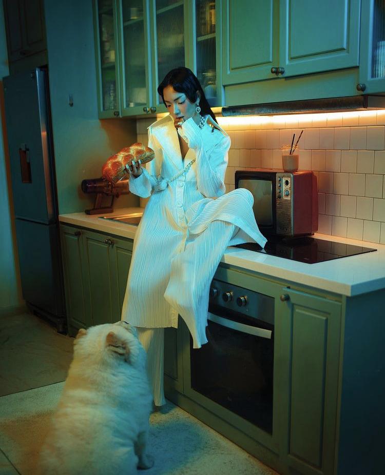 Sao Việt ở nhà dát hàng hiệu xịn sò pose hình cùng cún cưng-5