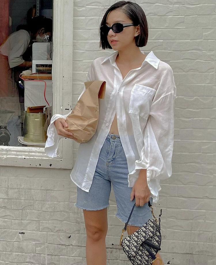 Mỹ nhân Việt, Thái lăng-xê mốt mặc sơ mi phanh cúc khoe eo con kiến-2