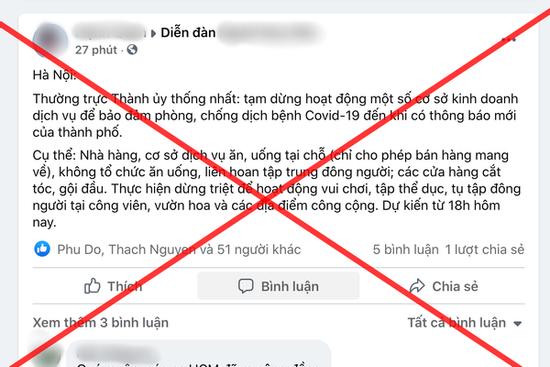 Thực hư thông tin tạm dừng cơ sở ăn uống, cắt tóc từ chiều nay