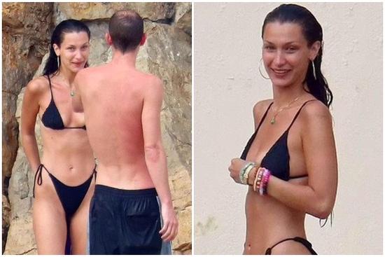 Bella Hadid diện bikini sexy hết nấc, 'tình bể bình' bên bạn trai mới