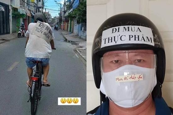 Sợ ra đường bị phạt, người dân dán luôn lý do lên mặt cho 'chắc cốp'