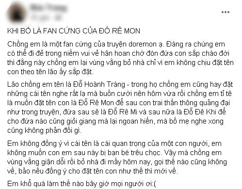 Vợ phản đối đặt tên con là Đỗ Rê Mon, chồng trẻ ranh bỏ nhà đi luôn-1
