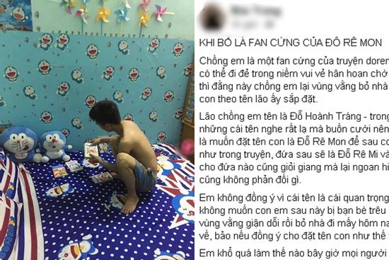 Vợ phản đối đặt tên con là 'Đỗ Rê Mon', chồng trẻ ranh bỏ nhà đi luôn