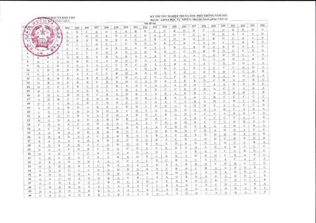Đáp án tất cả các môn trắc nghiệm thi tốt nghiệp THPT của Bộ GD&ĐT-3