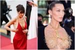 Bella Hadid 2 lần 'lộ hàng' ở Cannes, lần nào cũng lộ ngay 'tam giác'