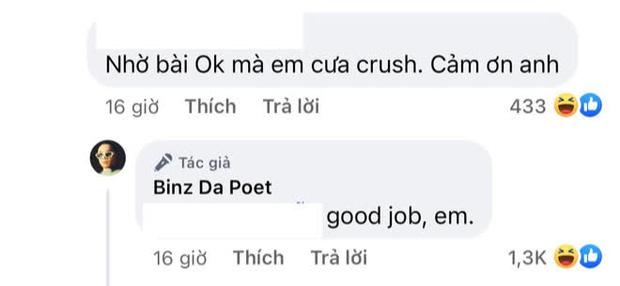 Fan cưa đổ crush nhờ hit đình đám của Binz, dân mạng ùn ùn xin vía-2
