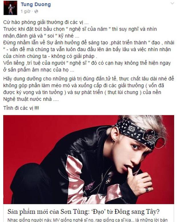 Netizen rối não khi Tùng Dương nay chê mai khen Sơn Tùng-4