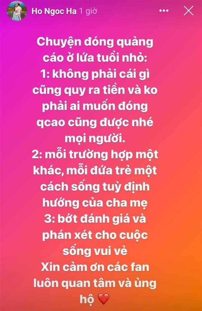 Hồ Ngọc Hà nói lý do cho con đóng quảng cáo, liệu hợp lý?-3