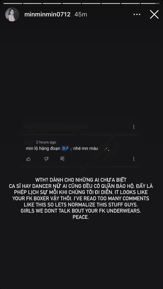 Min lên tiếng căng đét khi netizen bất lịch sự soi chi tiết lộ hàng trong MV-1