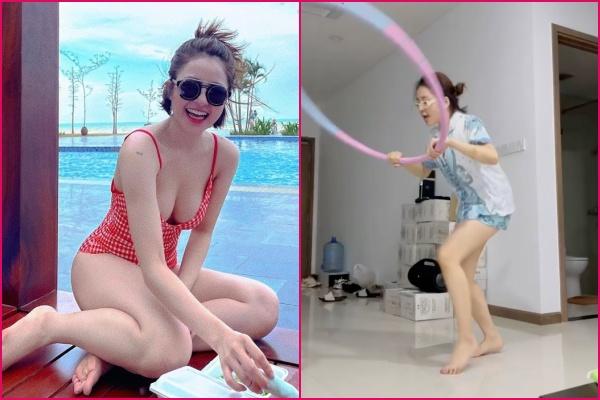 Trâm Anh trêu chó mà khiến người xem thót tim vì chỉ sợ lộ hàng-13