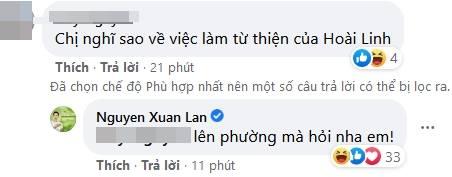 Được hỏi chuyện Hoài Linh từ thiện, Xuân Lan đáp lên phường-4