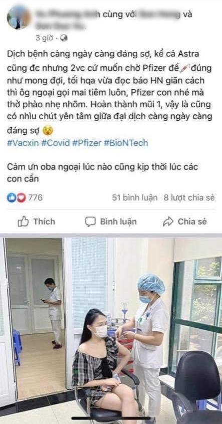 Thêm 1 cô gái khoe được ưu tiên tiêm vaccine Covid-19 nhờ người anh-4