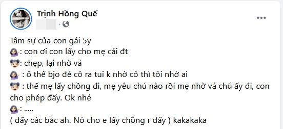 Con gái 5 tuổi cho phép Hồng Quế lấy chồng-1