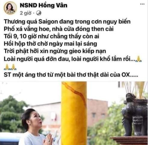 NSND Hồng Vân phát ngôn giữa dịch bệnh gây tranh cãi mạnh-1